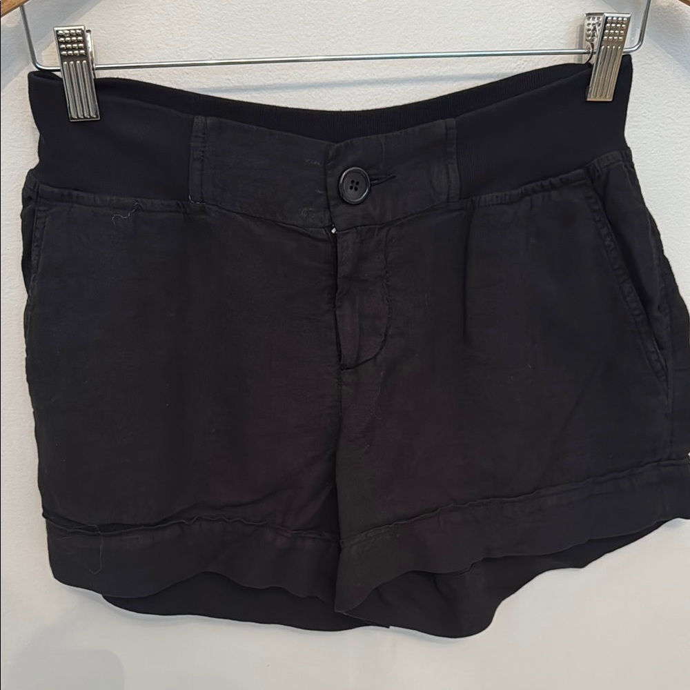 James Perse Black Linen Shorts